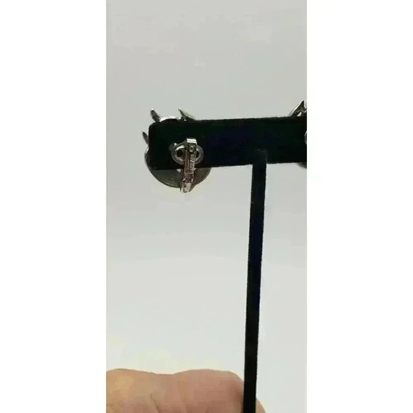 Vintage Crown Trifari Brooch Earrings Set MCM Fire & Ice Flames Silver RARE - Picture 12 of 12